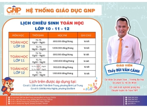 LỚP TOÁN 10 – 11 – 12 CÙNG THẦY BÙI VĂN CẢNH – NỀN TẢNG VỮNG CHẮC CHO THÀNH CÔNG