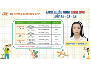 HỆ THỐNG GIÁO DỤC GNP – CHIÊU SINH MÔN SINH HỌC 10, 11, 12