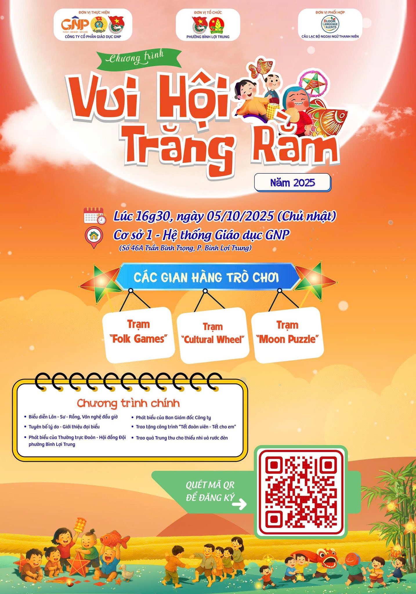 THÔNG BÁO ĐĂNG KÝ CHƯƠNG TRÌNH "VUI HỘI TRĂNG RẰM" NĂM 2025
