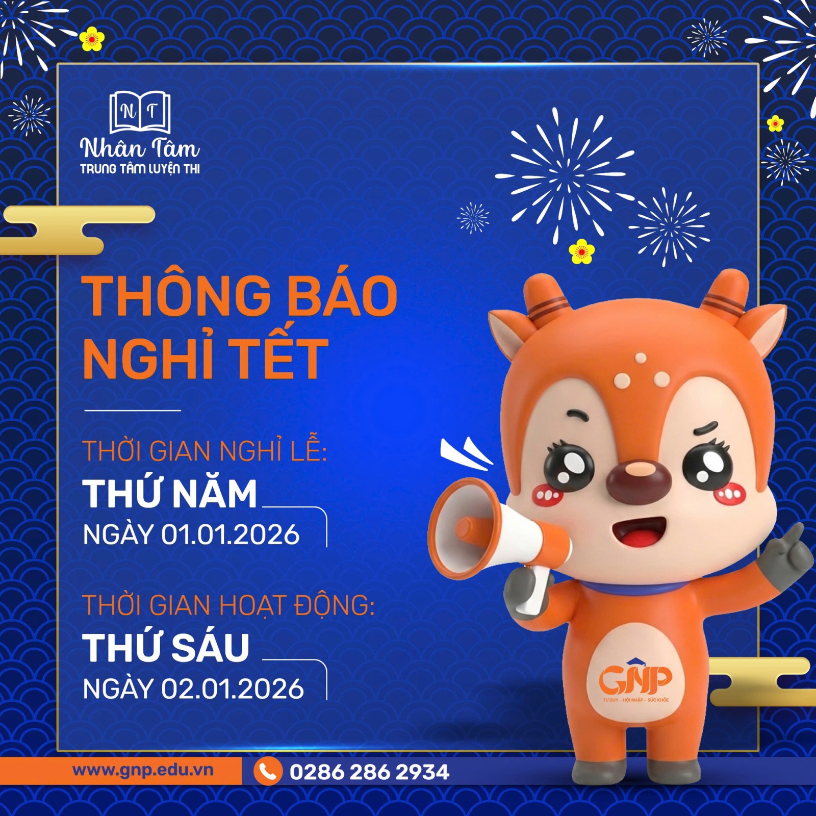 📢 THÔNG BÁO NGHỈ TẾT DƯƠNG LỊCH