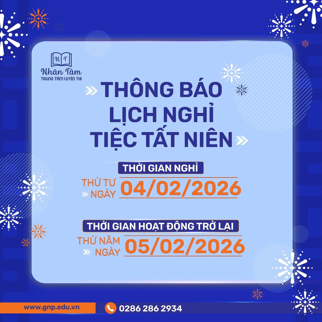 THÔNG BÁO LỊCH NGHỈ TIỆC TẤT NIÊN